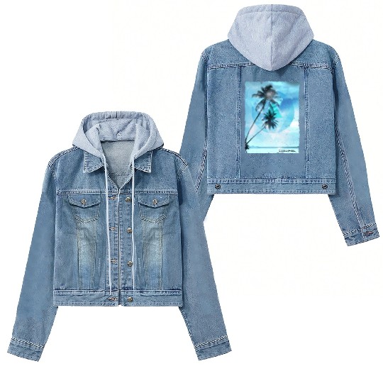 Artistic Cozumel Mexico Palm Tree Vacation Women's Denim Jackets