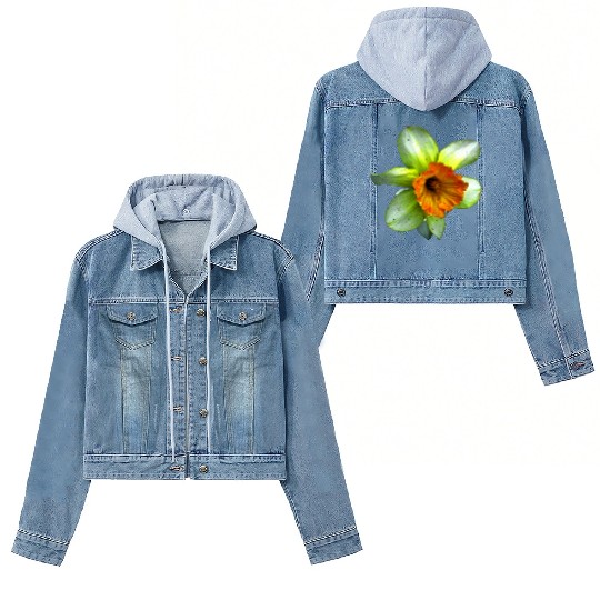 Blooming spring daffodil Women's Denim Jackets
