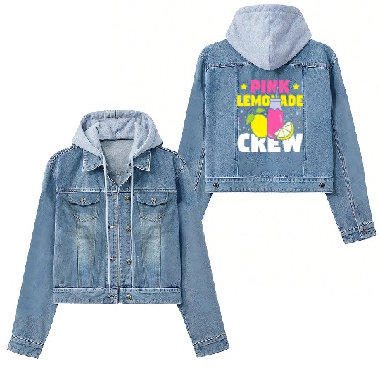 Funny Pink Lemonade Crew Lemon Juice Bossfruit lov Women's Denim Jackets