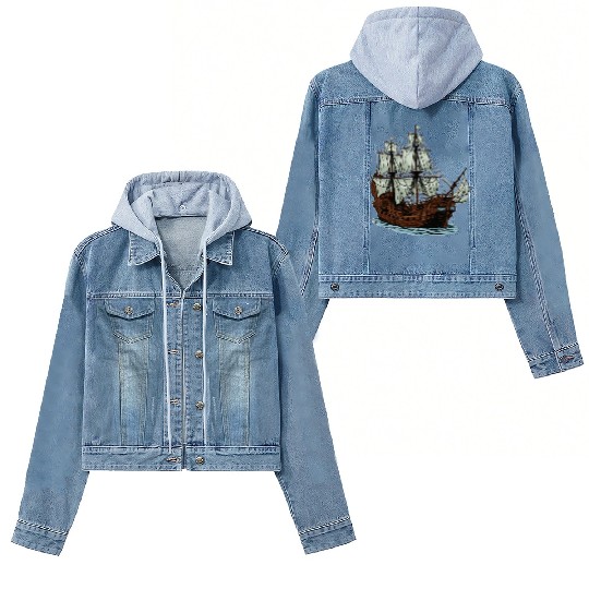 Columbus Day 1492 Ship Women's Denim Jackets
