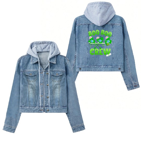 Boo Boo Crew Nurse St Patricks Day Shamrock Women's Denim Jackets