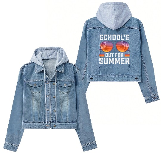 Last Day Of School Schools Out For Summer Teacher Women's Denim Jackets