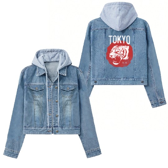 Tokyo Tiger Head Distressed Women's Denim Jackets