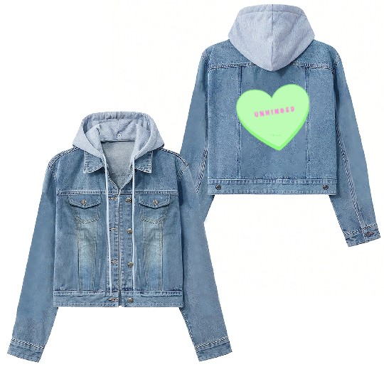 unhinged conversation heart Women's Denim Jackets