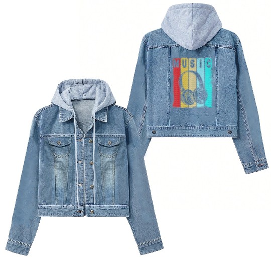 Electronic Music Lover DJ Vintage Retro Women's Denim Jackets