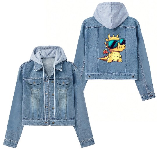 Cute Baby Dragon Puppy Women's Denim Jackets