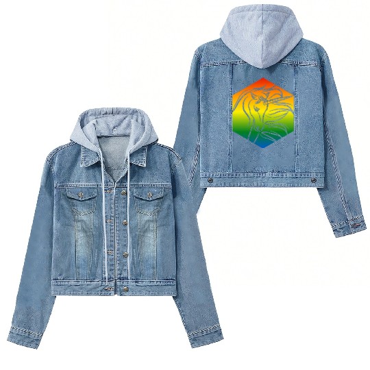Rainbow Unicorn Silhouette | TTRPG Pride Women's Denim Jackets