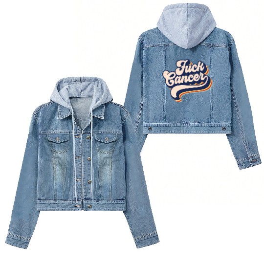 Fuck Cancer Cancer Survivor Retro Fuck Cancer Women's Denim Jackets