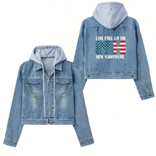 New Hampshire Patriotic Live Free Or Die Product Women's Denim Jackets