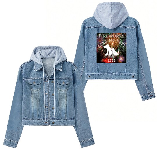 Fireworks Scaring Pets Since 1776 Women's Denim Jackets