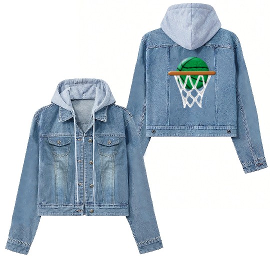 St Patricks Day Green Basketball Women's Denim Jackets