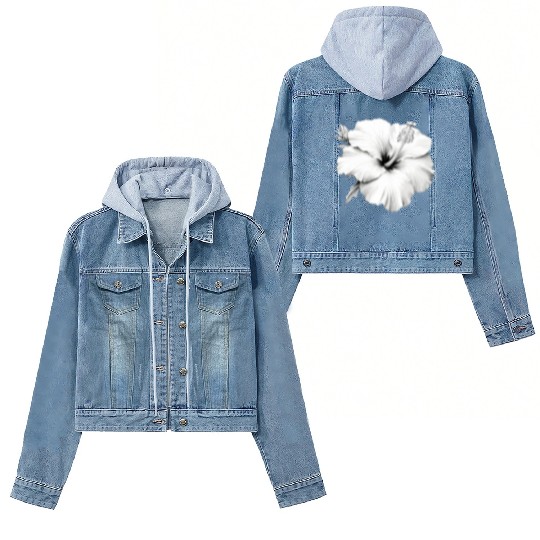 Hibiscus Flower Sketch Women's Denim Jackets