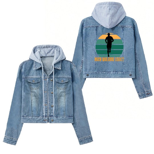 Race walking addict, Race walking Women's Denim Jackets