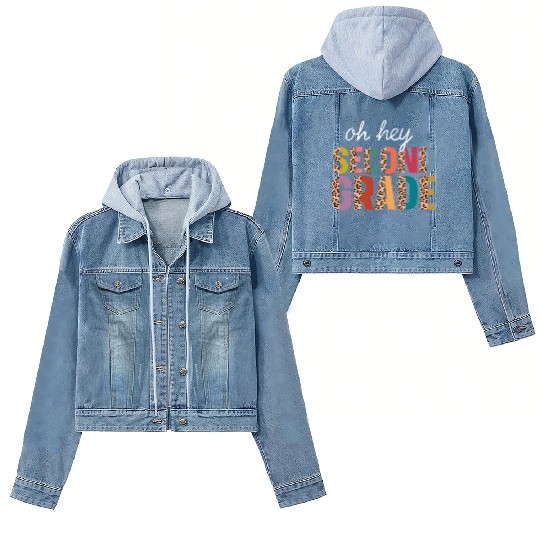 Oh Hey 2nd Second Grade Funny Back To School Women's Denim Jackets