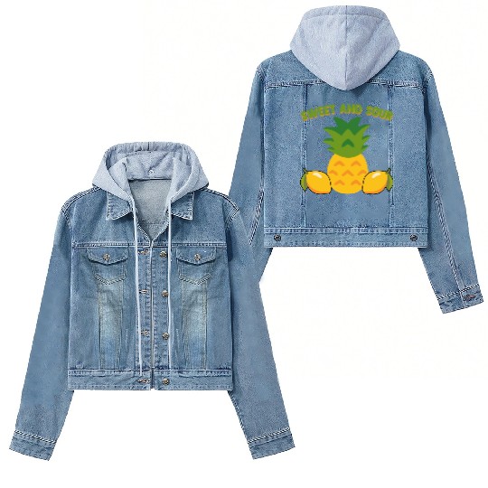 Pineapple And Lemon Vibes For Sweet And Sour Women's Denim Jackets