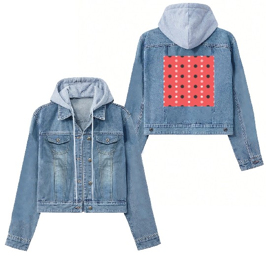 pink polka dots pattern design Women's Denim Jackets