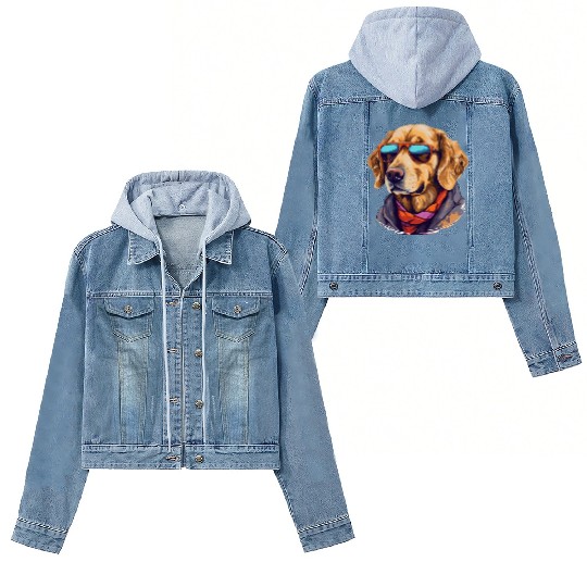 Golden Retriever in the Streets | Dog Lovers Women's Denim Jackets