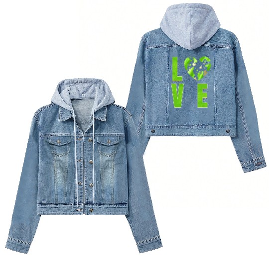 I Love My Planet I Love The Earth Day Women's Denim Jackets