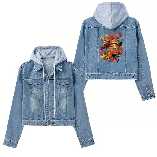 Music, hip-hop, rap, rapper, sound, gift. Women's Denim Jackets
