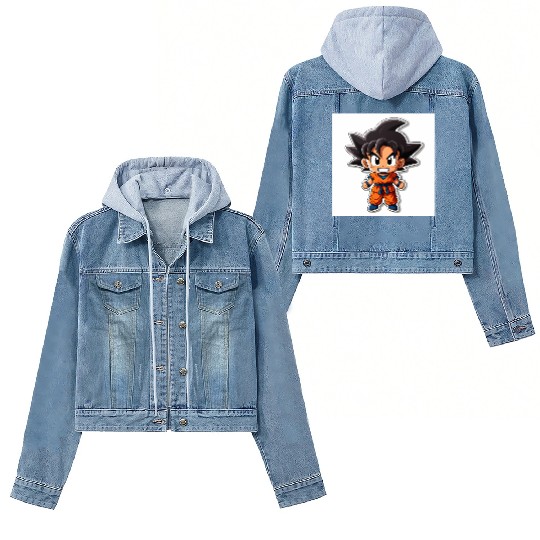 Goku Sticker Happy Bold Colors art toy style Women's Denim Jackets