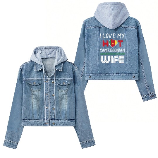 Funny I Love My Hot Cameroonian Wife Husband Women's Denim Jackets