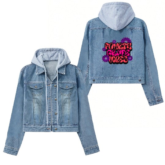 Fourth Grade Vibes for School Guys Neon Colors Flo Women's Denim Jackets