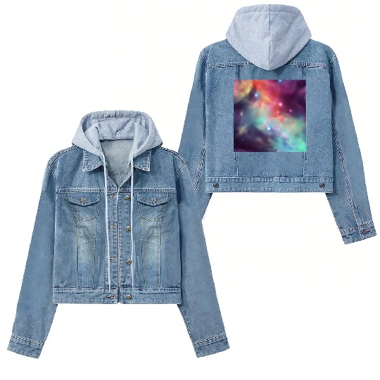 Galaxy nebula abstract design Women's Denim Jackets