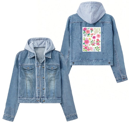 Lavender and Lilac Spring Flowers Women's Denim Jackets