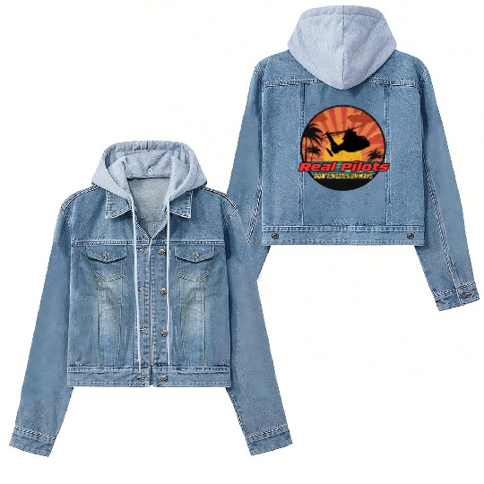Real Pilots don't need runways Women's Denim Jackets