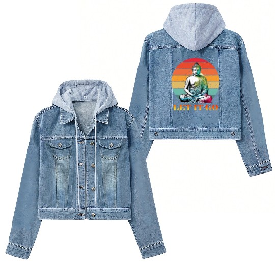 Let It Go, Yoga Buddhism Retro Women's Denim Jackets