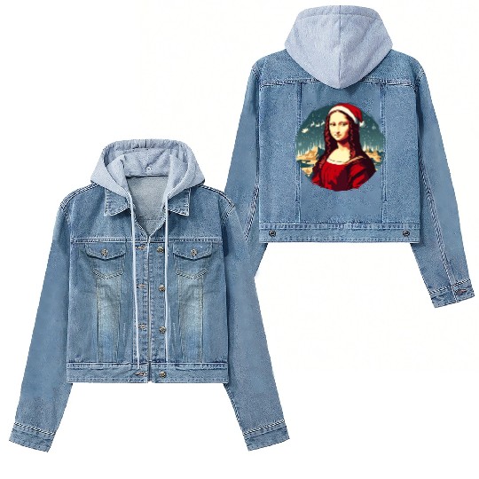 Mona Lisa Funny Christmas Art Women's Denim Jackets