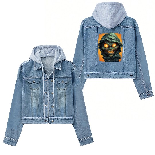Halloween Spooky Cartoon Mummy Women's Denim Jackets