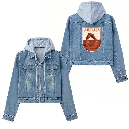Arches National Park Stickers Women's Denim Jackets