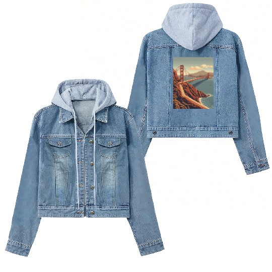 Golden Gate Bridge California Women's Denim Jackets, Golden Gate