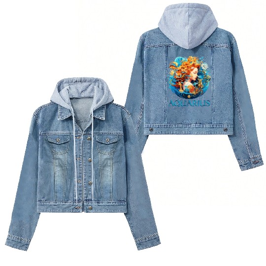 Embrace Your Aquarius Identity: Aquarius Pride Women's Denim Jackets