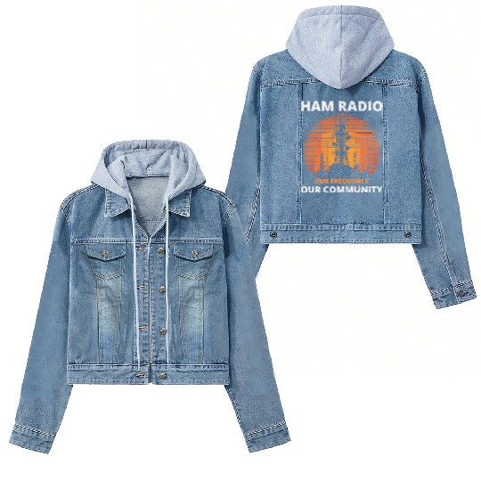 Ham Radio Tower Sunrise Uniting Our Frequency Women's Denim Jackets