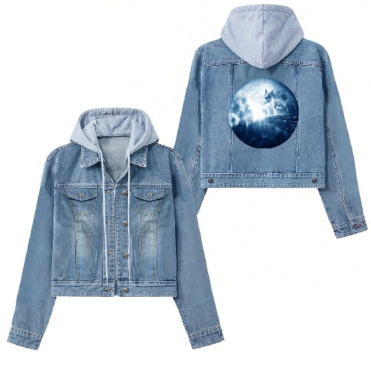 Bull Terrier Miniature Dog Moon Dog Mom Dad Women Women's Denim Jackets