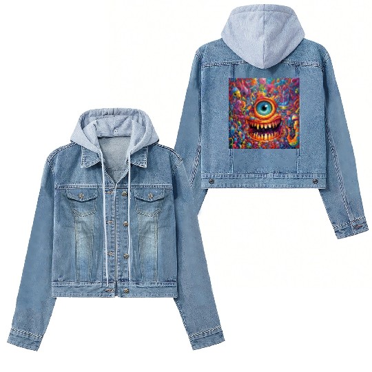 Going On a Little Trip - Cyclops and Teeth Psyched Women's Denim Jackets