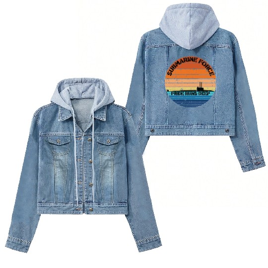 Sunset Navy Submarine Force Pride Runs Deep Women's Denim Jackets