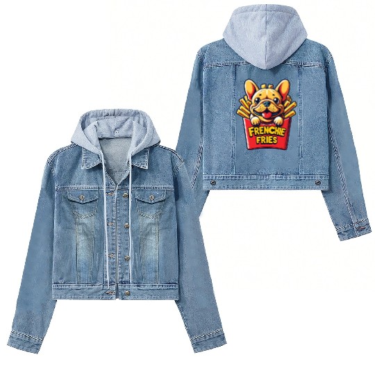 Frenchie Fries - Cute French Bulldog Fries Women's Denim Jackets