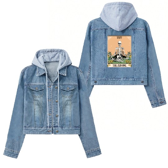 Funny Tarot Card Yoga Meditation Zen Women's Denim Jackets