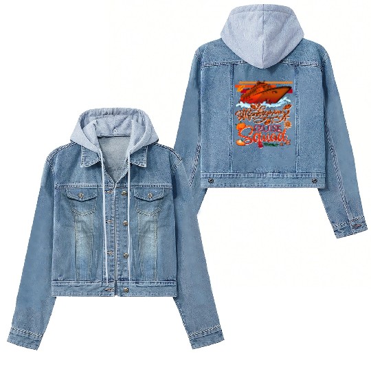 Thangiving Cruise Squad Cruise Ship Fall Pumpkins Women's Denim Jackets