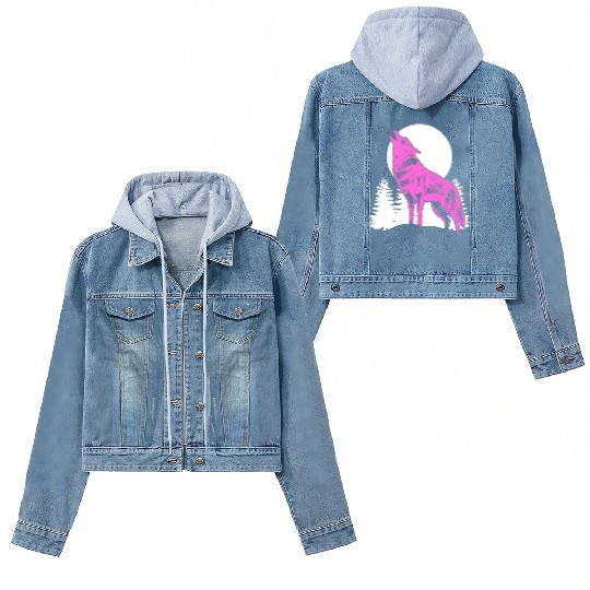 Mountain Wolf Furry Owner Gift Women's Denim Jackets