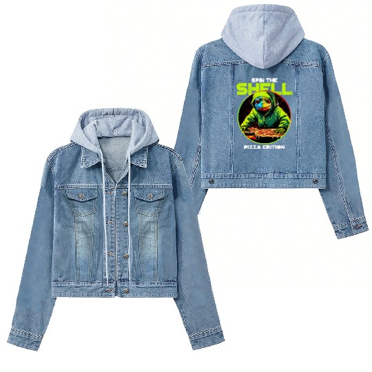 Spin the Shell: Pizza Edition Women's Denim Jackets