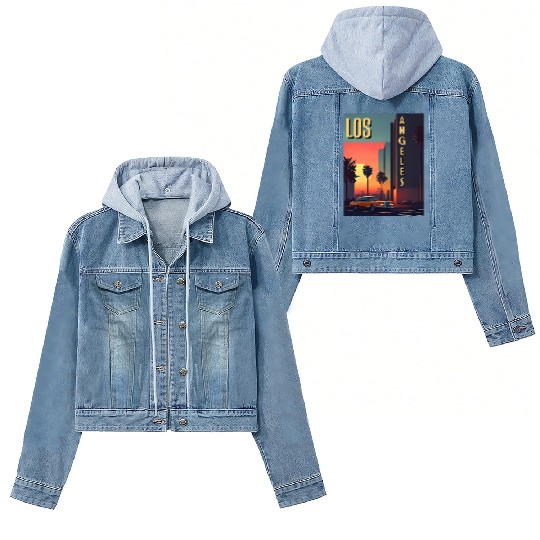 Vintage car in Hollywood Los Angeles Women's Denim Jackets