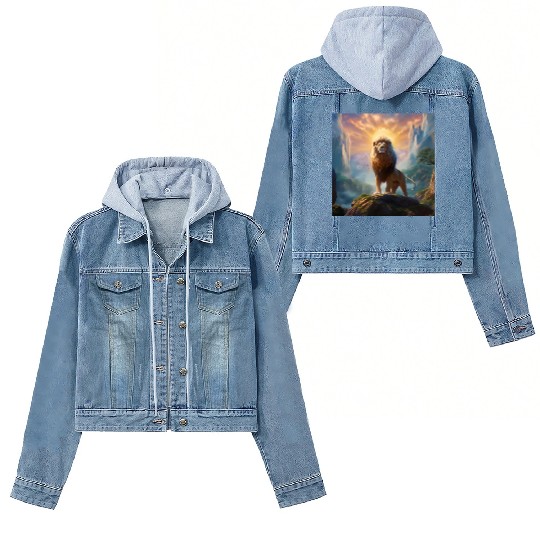 Celestial Lion King Art Print 144 Starseed Women's Denim Jackets
