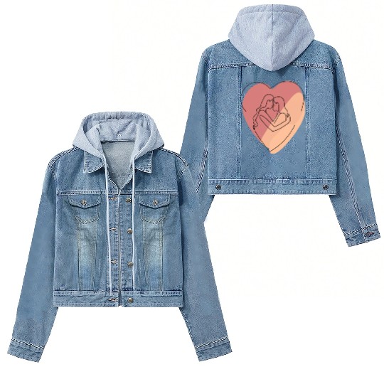 Lesbian Couple in Heart Women's Denim Jackets