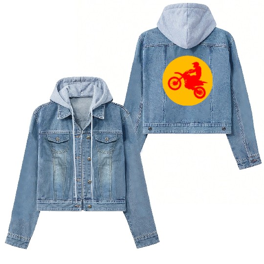 Unique Motorcycle Design for Speed and Thrill Enth Women's Denim Jackets