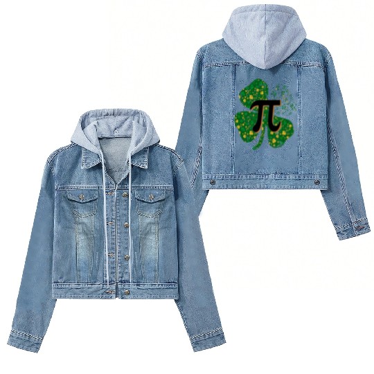 Irish Math 3.14 Pi Day Shamrock St Patrick's Day Women's Denim Jackets