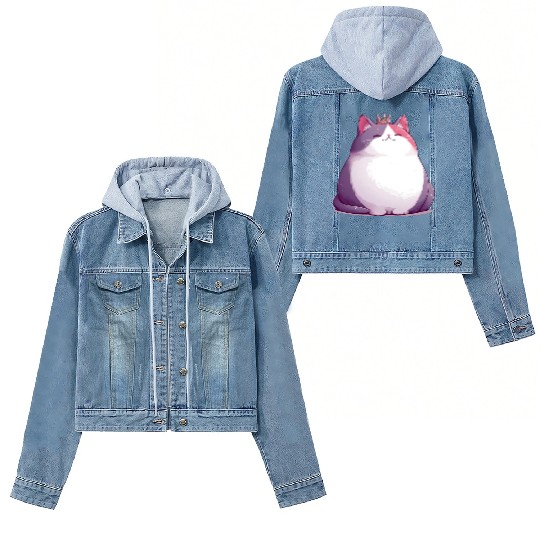 Chunky Kawaii Cat Queen Women's Denim Jackets